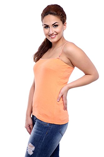Image of Teemoods Women's Cotton Spaghetti Strap Camisole Slip - Adjustable Straps, Slim Fit, Soft Innerwear Tank Top for Layering & Everyday Comfort