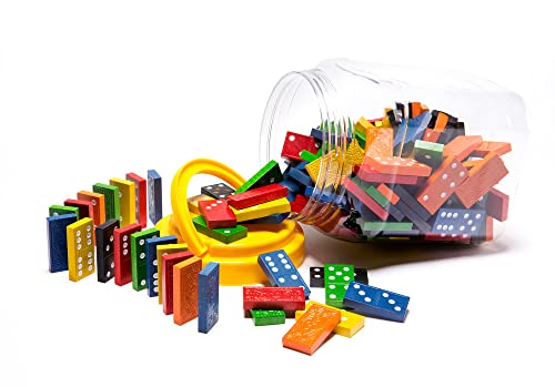 Wooden Dominoes Jar 168 piezas miniatura 1