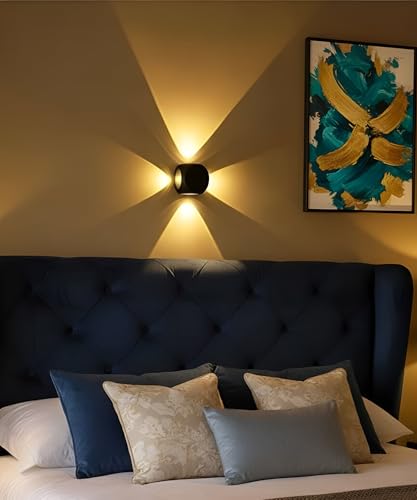 Image of 4-Way Warm White Decorative Lamp | 4W LED Up Down Wall Light | IP65 Waterproof & Shockproof Aluminium Body | Elegant Indoor & Outdoor Wall Sconce for Home Decoration