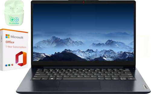 Lenovo IdeaPad - Laptop de 14 pulgadas para negocios y estudiantes, 4 GB de RAM, 640 GB de almacenamiento (SSD de 512 GB + 128 GB eMMC), Intel Celeron de doble núcleo, Windows 11 Home con Microsoft