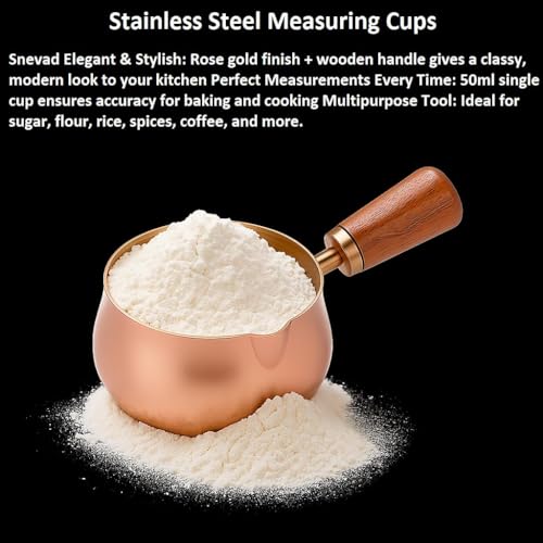 Image of Crega All-in-One Baking & Kitchen Tools, Durable Stainless Steel Utensils, Measuring Cups, Wooden, Gold Cutlery, Cooking Ladles, Protein Scoop Accessory & Mini Kitchen Cooking & Baking