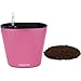 Aquaphoric Self Watering Planter (7") + Fiber Soil = Foolproof Indoor Garden. Decorative Planter Pot for House Plants, Flowers, Herbs, Violets, Succulents. Easy Looks Great.