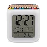 FekiLoot Sveglia digitale con matite colorate, 7 colori cangianti, luce notturna, sveglia digitale, per uffici, cucine, soggiorni, camere da letto, decorazione della stanza