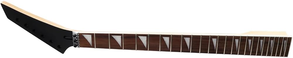 Electric Guitar Neck 24 Fret 25.5 Inch Maple Fingerboard Locking Nut Replacement for Jackson Style (Black)