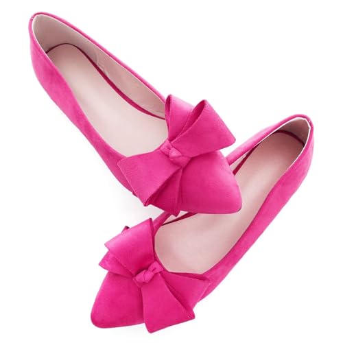 Image of TN TANGNEST Flats Shoes Women Comfort Casual Loafers | Classic Pointed Toe Bowknot Flats Cute Slip On Flats, Wear to Work Travel Walk
