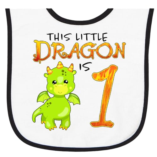 inktastic Dragon 1st Birthday- Turning 1 Baby Terry Cloth Bib