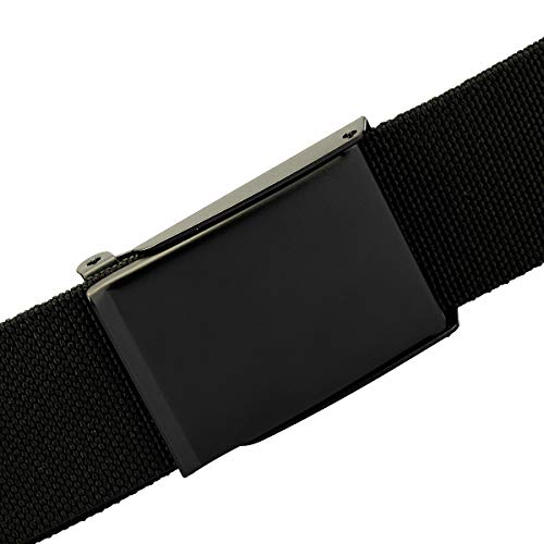 Sportmusies Elastic Belts for Men, Military Style Stretch Webbing Tactical Duty Belt (Black,Flip Top Buckle)3