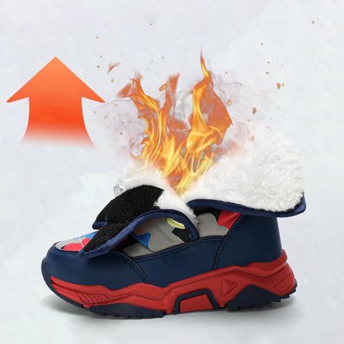 Kids Winter Boots Boy Girls Snow Boots Water-Resistant Ankle Boots Non-slip Platform Hook and Loop Sneakers2