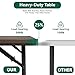 MAKE CHANGES Folding Table 4FT Heavy Duty Plastic Table with Handle, Foldable&Portable, Fold-in-Half Utility Tables for Outdoor, Dining, Wedding, Events, Indoor, Picnic, Camping, Party, Brown