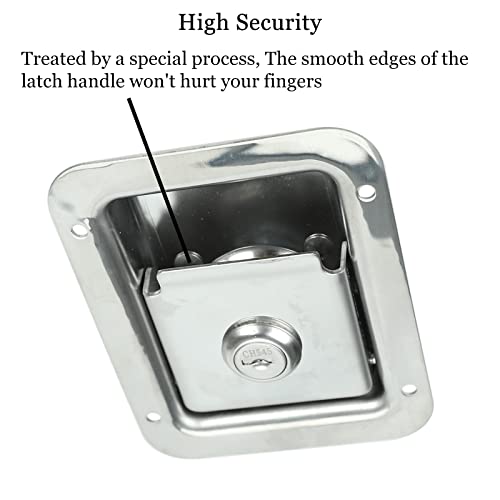 Flush Mount Tool Box Lock Replacement, Rv Door Latch Stainless Steel Toolbox Paddle Handle Latch Replacement, With Keys For Truck, Rv, Trailer, Utv, Atv Box #TOP3