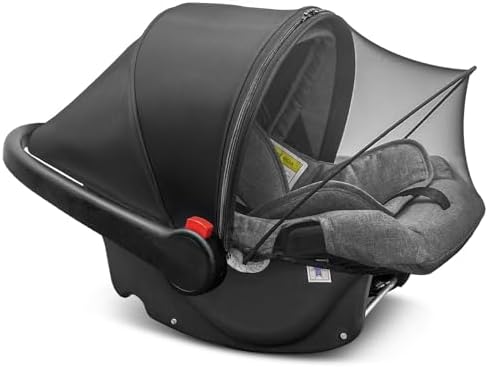 Universal Car Seat Canopy, Baby Car Seat Cover, Mosquito Net with Sunshade & Zipper - Breathable Mesh Infant Bug Net for Baby | Elastic Edge, Portable & Machine Washable