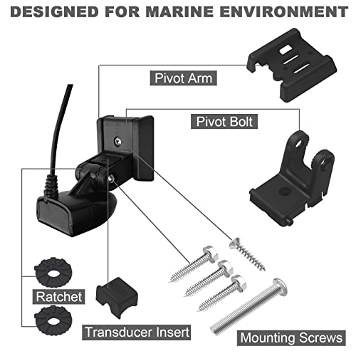 Image of 7400931 MHX XNT Transducer Bracket, Transducer Mount for XHS model transducers, Transom Mounting Hardware Kit Compatible with XNT 9 20, XNT 9 20 T, XNT 9 QB 90 T, XNT 9 QB 90, XNT 9 SI 180 T, Black