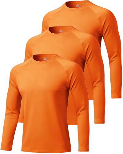 Image of ZITY 5 Pack Long Sleeve Shirts for Men UPF 50+ Sun Protection Fast Dry Lightweight Fishing Swim Rash Guard Workout Shirt
