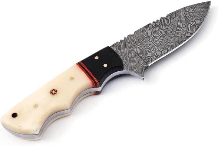 Custom Handmade Fixed Blade Hunting Bone Handle Tracker Knife - 8 Inch hand Forged Full Tang Knives For Hunting, Outdoor Camping, Hiking, Fishing, Bushcraft Knives With Leather Sheath. (Bone Reson Knife-1) - Image 2