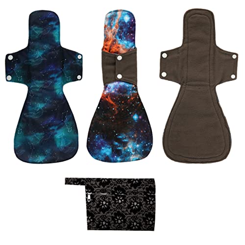 Image of Washable Cloth Menstrual Pads /Mama Cloth /Reusable Sanitary Pads (Black Lace, 16 inch /Overnight)