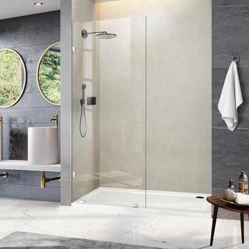 36" W x 78" H Shower Screen, Fixed Frameless Shower