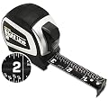 Perfect Measuring Tape - BrightLine High Contrast Dark Mode Easy Read Tape Measure for Low Light Visibility - Heavy Duty Rubber Case 18ft (Inch Fractions) Dual Sided Auto Lock Tape Measure Retractable