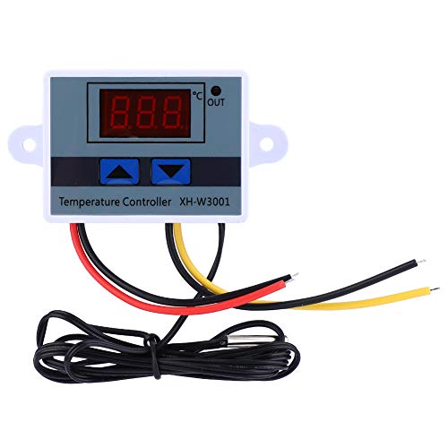 Weikeya Controller di temperatura stabile, tappetino termico, termostato, armadio, refrigerazione, sonda impermeabile, -50 °C ~ 110 °C, realizzato in ferro e plastica.