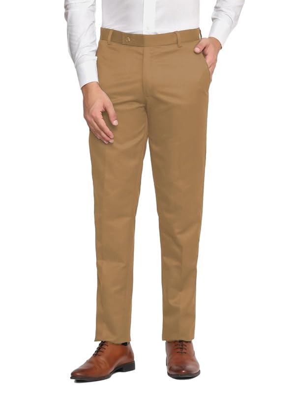 streetvibes Formal Pants for Men - Flat Front, Regular Fit, Solid, Wrinkle Free Formal Trousers for Men-picture-33