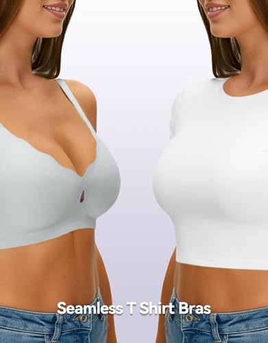 NIASOUL Wireless Bras for Women, No Underwire Seamless Push Up T-Shirt Bra - image 5