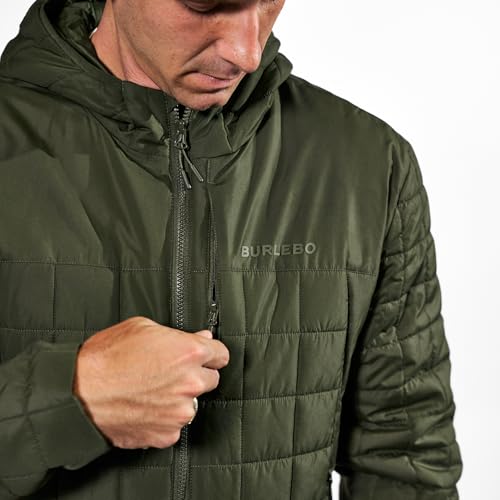 Image of BURLEBO Men's Puffer Jacket - Lightweight Quilted Winter Coat with Zipper Pockets