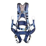 3M DBI-SALA ExoFit 1108657 Tower Climbing Harness, Front/Back/Side D-Rings, Belt/Back Pad, Seat Sling w/Position D-Rings, QC Buckles, X-Large, Blue/Gray