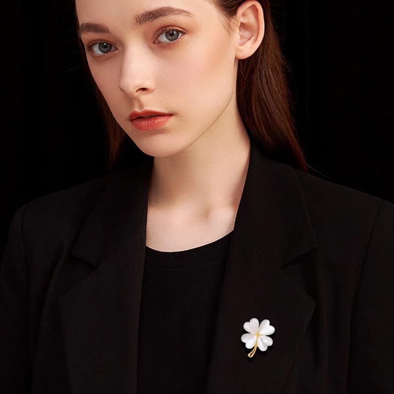 Image of Pearl Flower Brooch for Women - Gold Plated Pearl Flower Pin Rhinestone Buttons Lapel Pin Jewelry - Valentine's Day Gift