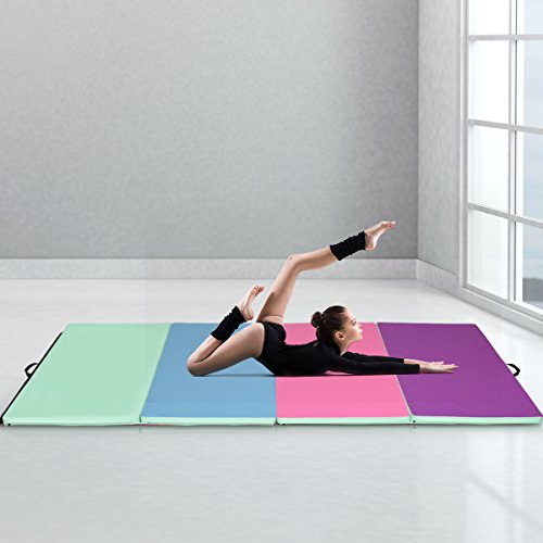 Giantex 4'X10'X2" Gymnastics Mat Folding Panel Thick Gym Fitness Exercise Christmas Gift (Green/Blue/Pink/Purple) #TOP1
