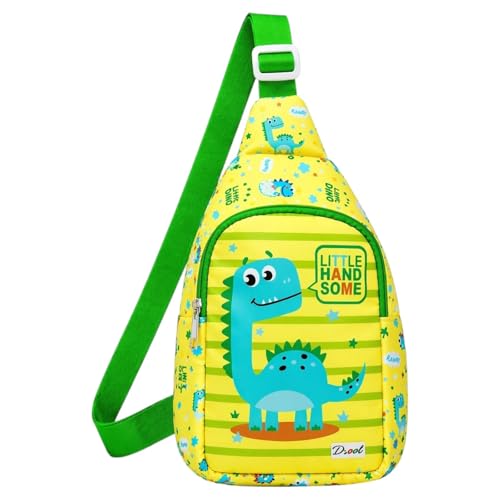 AMYCAUR Kids Sling Backpack (1 Pcs) Versatile Chest Bag For Outdoor, Shopping Travel | Best Birthday Return Gift | Cartoon Messenger Bag For Boys & Girls | One Shoulder Bag (Dinosaur)
