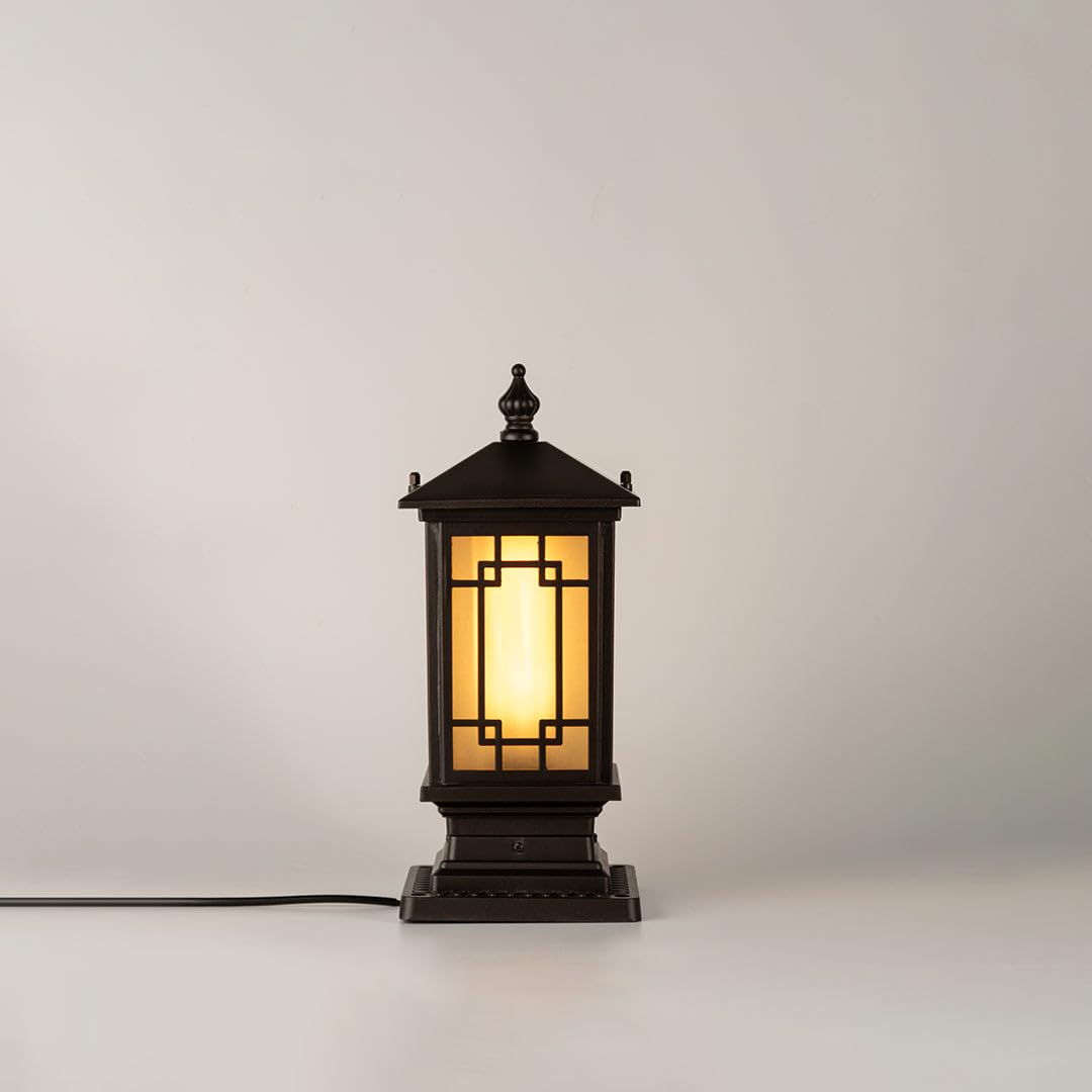 Whispering Homes | Valencia Brown Outdoor Gate Light | Contemporary Pillar Mount Lamp with Matte Black Finish & Frosted Glass | Outdoor Lighting for Garden Entrance, Boundary Pillars & Driveway-image-16