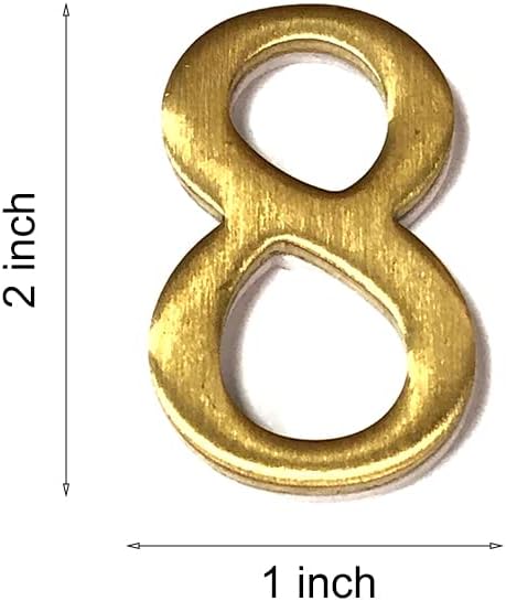 Miniatura 7 de Números de caseta de latón de 2 pulgadas para exteriores, números de dirección 3D autoadhesivos para casa, apartamento, oficina, habitación de