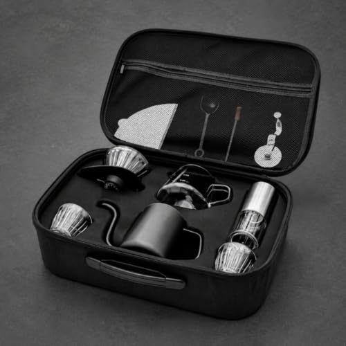Kit café filtro con molinillo térmico portátil y estuche protector 3