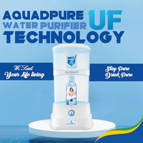 Image of AQUA D PURE Non-Electric & Chemical Free Ultra Filtration (UF) Technology 18 Liters with UF 99.99% Bacteria & Virus Removal, blue