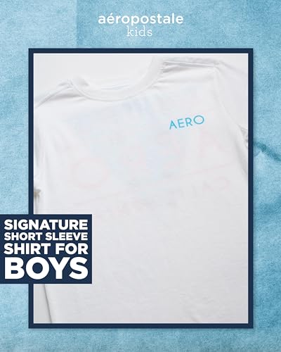 AEROPOSTALE Boys' T-Shirt - Kids Classic Crewneck Shirt with Vibrant Back Graphics - Short Sleeve Graphic Tee for Boys (4-16)2