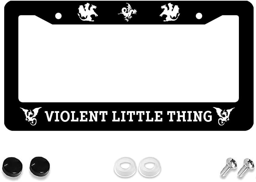 Red and Black Color License Plate Frame with Graffiti Style License Plate Frames Car Universal Aluminum Accessories Cars Decor with 4 Holes and Screws Fits Standard US Vehicles Size 12.2 x 6 Inches