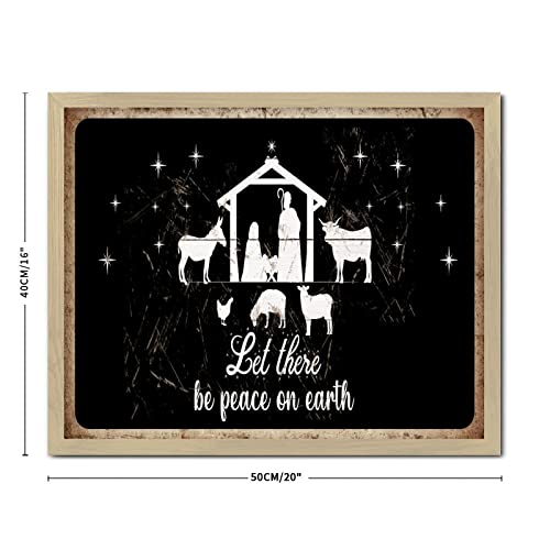Plaque en bois Merry Christmas Jésus décoration de table - 3