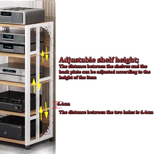 Soporte AV ajustable de 4 niveles con ruedas para equipo Hi-Fi 3