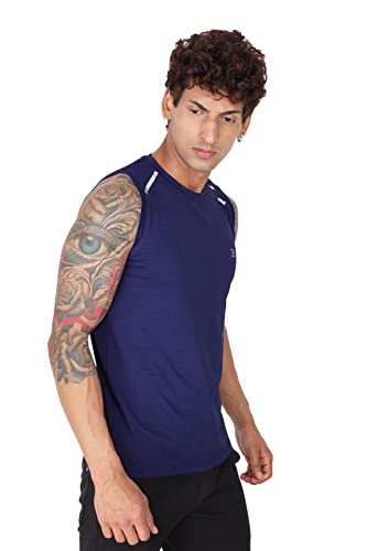 Image of Big Button Mens Dry Fit Stretchable Cut Sleeves Sports Tshirt Tank Top