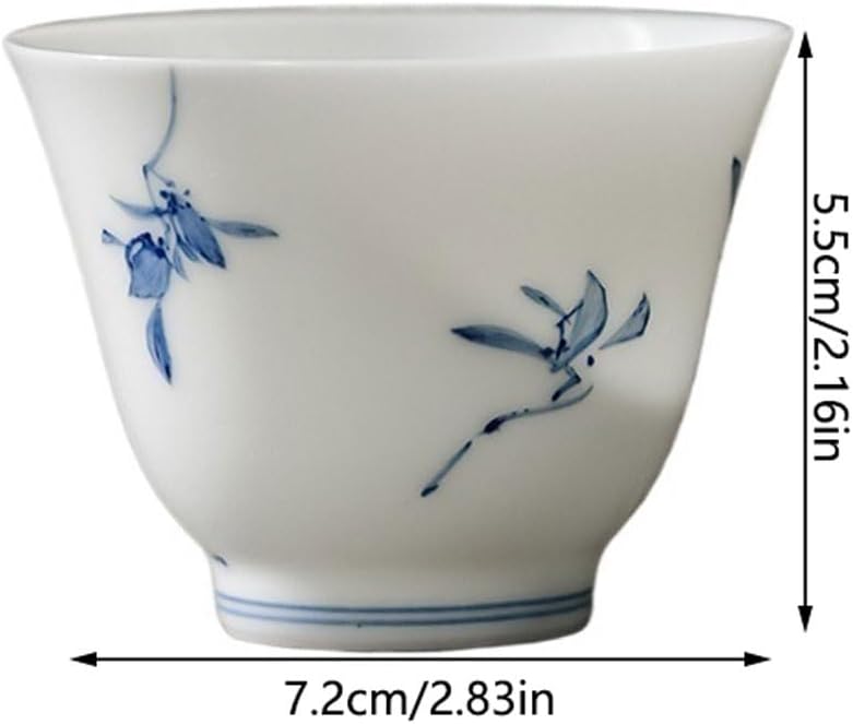 GSOUL Kungfu Tea cup Personal Kung Fu Tea Set Hand-painted Butterfly Orchid Cup Host Home Single Ceramic Small Tea Cups