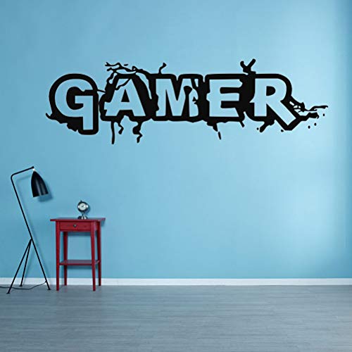Adesivo de parede Gamer para sala de jogos, vinil, palavras de papel de parede, decoração de arte de