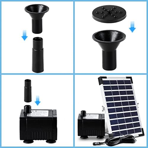 Solar Fountain Water Pump, 380L/H Floating Fountain Solar Pond Pump with 5W Solar Panel, 4 Nozzles, Water Pump for BirdBath, Water Cycling, Fish Pond, Garden Decoration, Multicolor