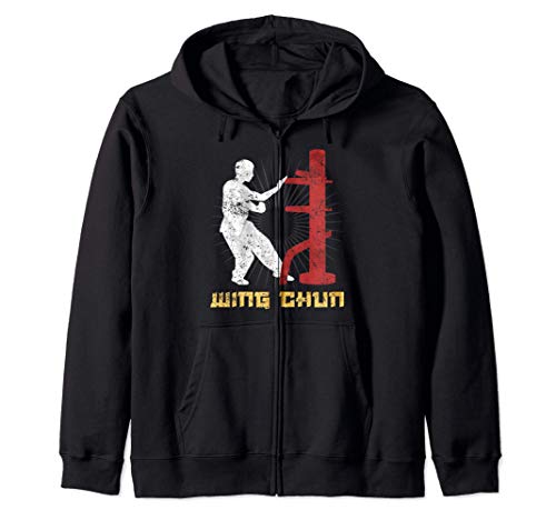 Wing Chun Dummy cinese Kung Fu Martial Arts Fighter Felpa con Cappuccio