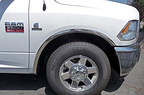 QMI 235037 - Fender Trim Compatible with Dodge Ram (Full Arch) Mirror Polished Stainless Steel Wide Width Set Of 4