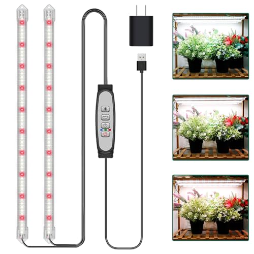 LPMZMBL 2-Bar Grow Light Strips for Indoor Plants, 16
