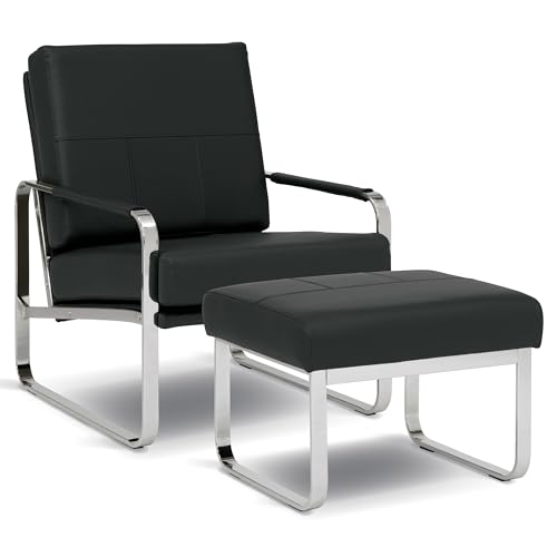 Studio Designs Home Allure Bonded Leather Accent Chair with Ottoman