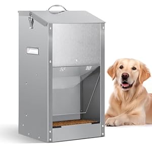 Mangeoire Automatique pour Chien, Mangeoire par Gravité pour Chien de Grande Race 11Kg Grande Capacité en Acier Inoxydable Mangeoire Automatique par Gravité pour Chiens et Chats