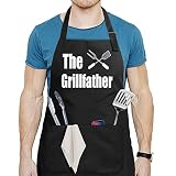 JMYJTSHDP Funny Apron for Men with 2 Pockets Adjustable Kitchen Chef Apron for Grilling Cooking BBQ