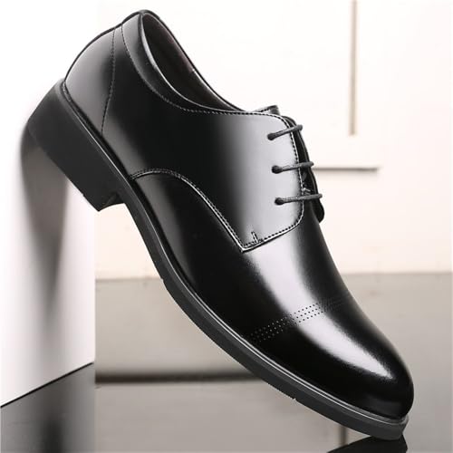 Mens Wedding Classic Oxford Leather Pointed Toe Lace Up Formal Dress Shoes Shine Groom Ceremony Comfort2
