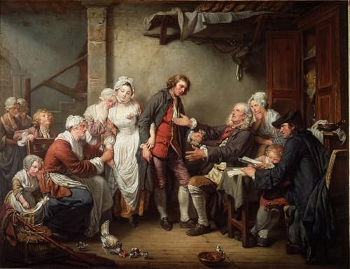 Impression tableaux Jean Baptiste Greuze toile haute définition l'Accord de Village 60x90