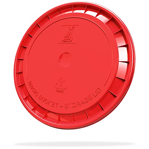 MAGIC BUCKET Professional Bucket Lid for Car Wash Bucket, Red, Compatible with 5GAL (20L) & 3.5 GAL (12L) Buckets by GritGuard, Cleaneed, Cleantech, MaxShine, ADBL, Liquid Elements